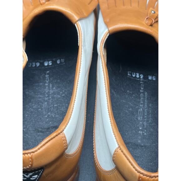 Walter Genuin Linea Stretch White Tan Kilties Golf Leather 8.5 Kilt Shoes Italy - Picture 5 of 7